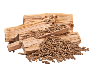 Holz wird zu Pellets
